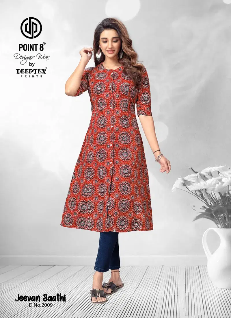 Jeevan Sathi Vol 2 By Deeptex A Line Cotton Printed Kurti Suppliers In India